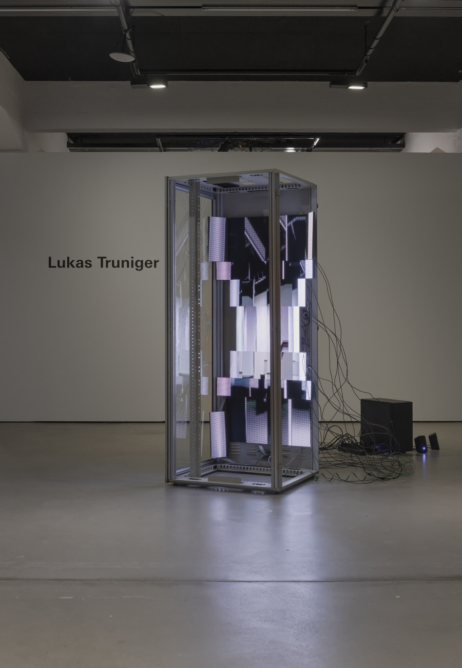 Lukas Truniger, Archives of infinite perspectives, 2026, «Lukas Truniger, Isabell Bullerschen, Rhona Mühlebach – Swiss Media Art – Pax Art Awards 2025», 2026, HEK, photo: Franz Wamhof