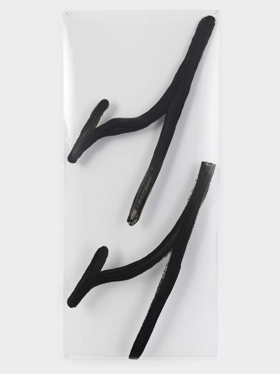 Steffani Jemison, Same Time, 2017, Acrylic on clear polyester film, 119.4 x 50.8 cm