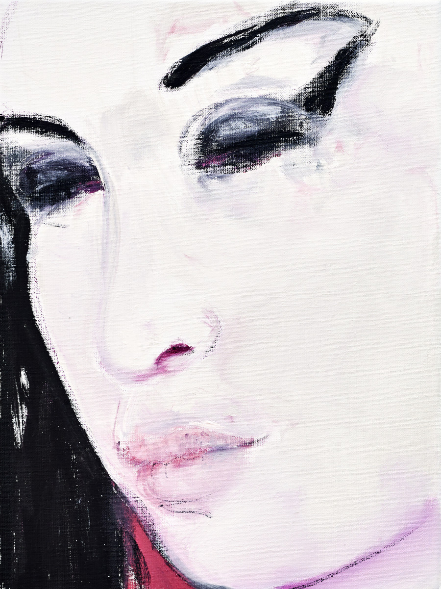 MARLENE DUMAS, AMY – PINK, 2011. Oil on canvas 40 x 30 cm. Fondation Beyeler, Riehen / Basel © Marlene Dumas Photo: Mark Niedermann