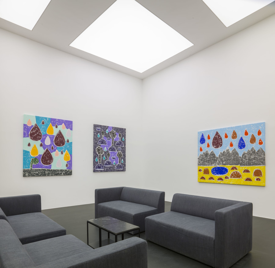 Installation View, Olaf Breuning: BIG DROPS at von Bartha, S-chanf, 27 March – 29 May 2021. Image courtesy the artist and von Bartha. Photo: Simon Schwyzer.