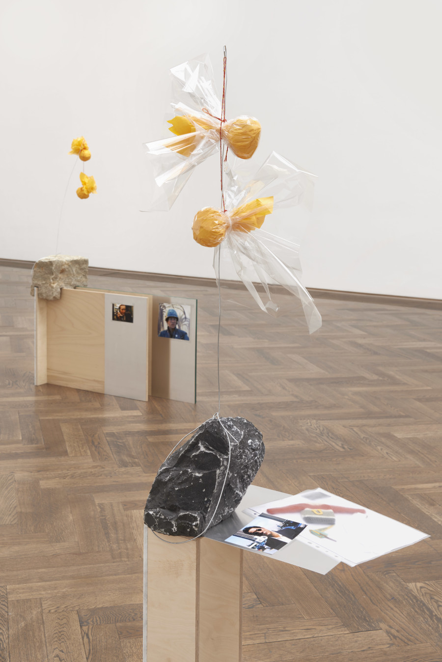 Phung-Tien Phan, front: Takeshi, back: Nicolas, both 2023, installation view, in: Phung-Tien Phan, Kartoffel, Kunsthalle Basel, 2023, photo: Philipp Hänger / Kunsthalle Basel