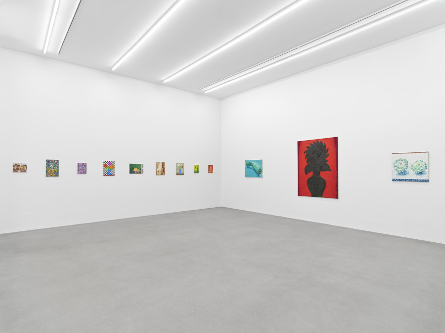 Installation view, Jean-Frédéric Schnyder, ŒL AUF LEINWAND, Galerie Eva Presenhuber, Zurich, Waldmannstrasse, 2024. © Jean-Frédéric Schnyder. Courtesy the artist and Galerie Eva Presenhuber, Zurich / Vienna. Photo: Stefan Altenburger Photography, Zürich