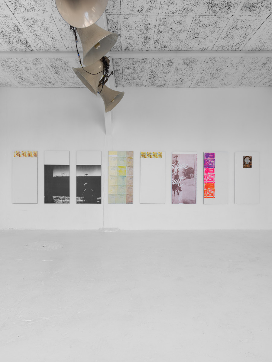 Exhibition view, Livia de Goumoëns, A Horse collection from or for Vanessa Rossetto/a sound recollection, KISSED THEN BURNED, Geneva, 2026. Photo credit: Antoni Aeby