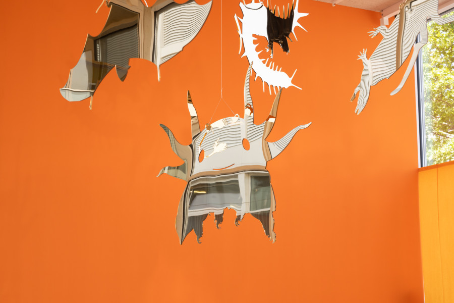 Derek Tumala, Animal Apocalypse, 2025, Installation view Eyes Melted Gold. Natunaw na ginto ang mga mata, der TANK, Institute Art Gender Nature HGK Basel FHNW, 2025, photo: Finn Curry