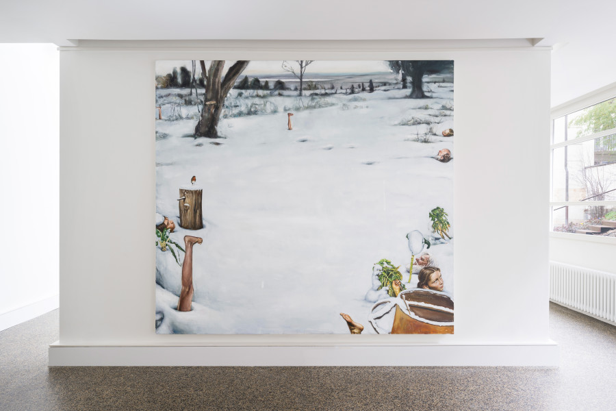 Un coin riche et noir, 2023, Oil on wood, 220 x 240 cm