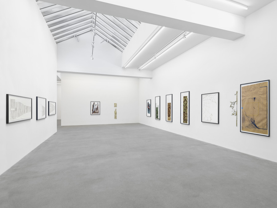 Installation view, Matias Faldbakken, Abstracts and Pewter Abstracts, Galerie Eva Presenhuber, Waldmannstrasse, Zurich, 2025. © Matias Faldbakken. Courtesy the artist and Galerie Eva Presenhuber, Zurich / Vienna. Photo: Stefan Altenburger Photography, Zürich