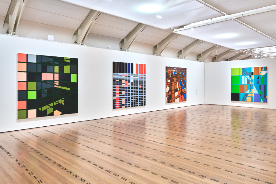 Installation view, Sarah Morris, All Systems Fail, Zentrum Paul Klee, Bern, 29.3. – 4.8.2024. Photo: Rolf Siegenthaler