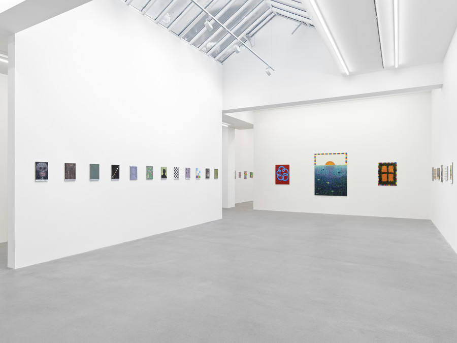 Installation view, Jean-Frédéric Schnyder, ŒL AUF LEINWAND, Galerie Eva Presenhuber, Zurich, Waldmannstrasse, 2024. © Jean-Frédéric Schnyder. Courtesy the artist and Galerie Eva Presenhuber, Zurich / Vienna. Photo: Stefan Altenburger Photography, Zürich