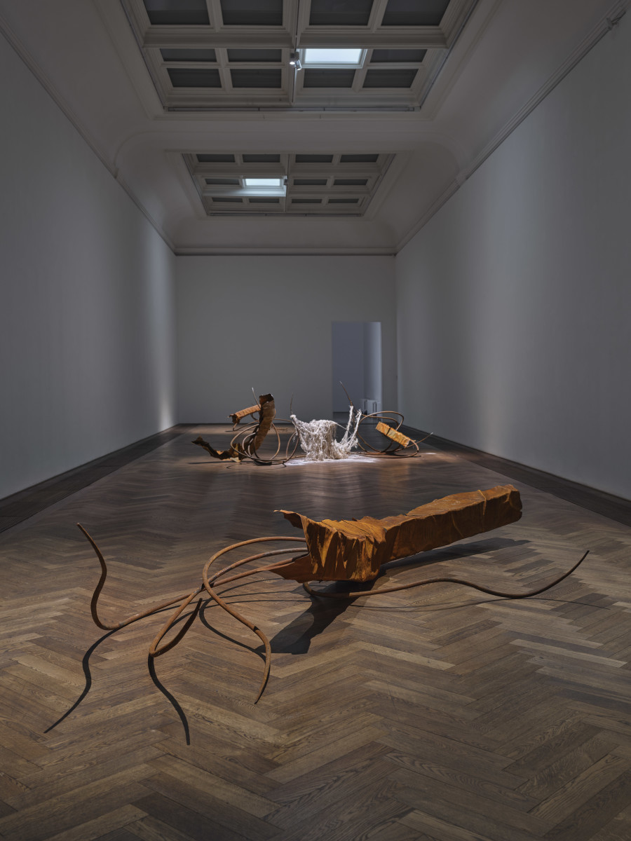 Dominique White, All Great Powers Collapse from the Centre, exhibition view, Kunsthalle Basel, 2026, photo: Philipp Hänger / Kunsthalle Basel