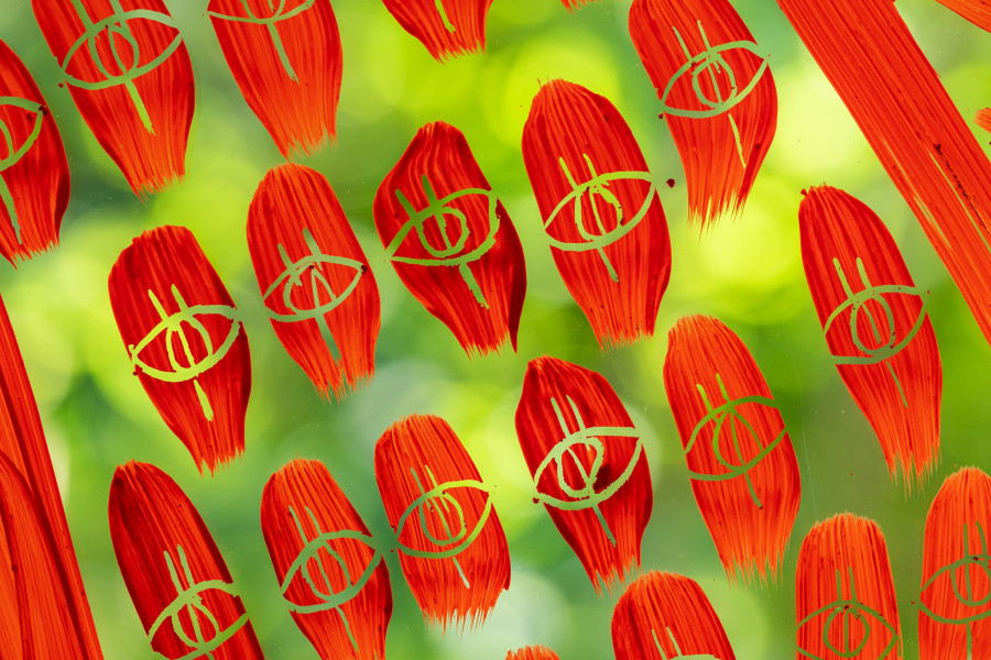 Leila Peacock, Psychomachia - Un-jokes...(detail), 2023. Photo: Kilian Bannwart