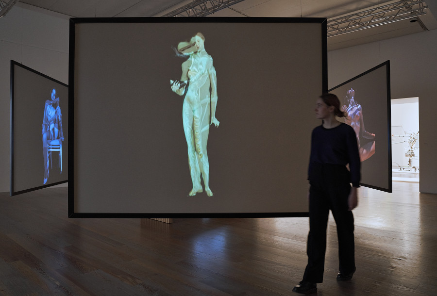 Installation view of the exhibition Jean-Jacques Lebel with Jean-Jacques Lebel, Les avatars de Vénus, 2007. © 2022 Museum Tinguely, Basel; photo: Daniel Spehr