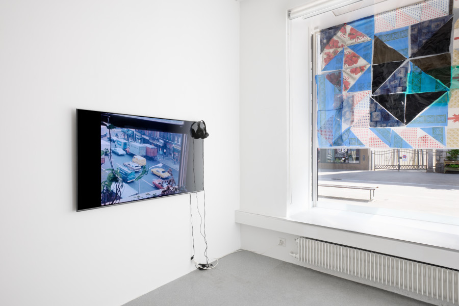 jevouspropose#17, Christina Lehnert vous propose Ketuta Alexi-Meskhishvili. Installation view, works by Ketuta Alexi-Meskhishvili (right) and Jonas Mekas (left), jevouspropose, Zurich, 2024. Ketuta Alexi-Meskhishvili: Courtesy the artist and Galerie Molitor, Berlin. Jonas Mekas: Courtesy the artist and Apalazzogallery. Photo: Studio Seghrouchni