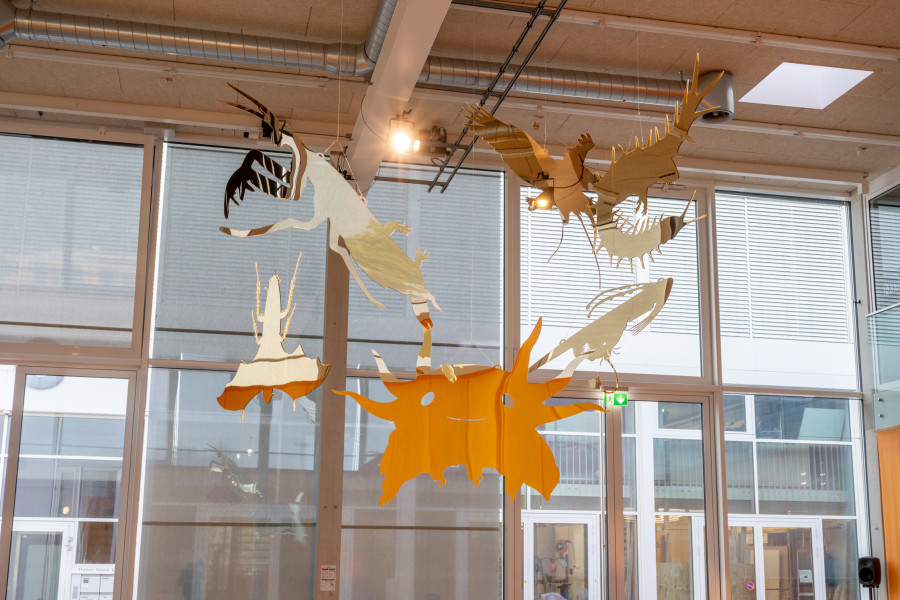 Derek Tumala, Animal Apocalypse, 2025, Installation view Eyes Melted Gold. Natunaw na ginto ang mga mata, der TANK, Institute Art Gender Nature HGK Basel FHNW, 2025, photo: Finn Curry