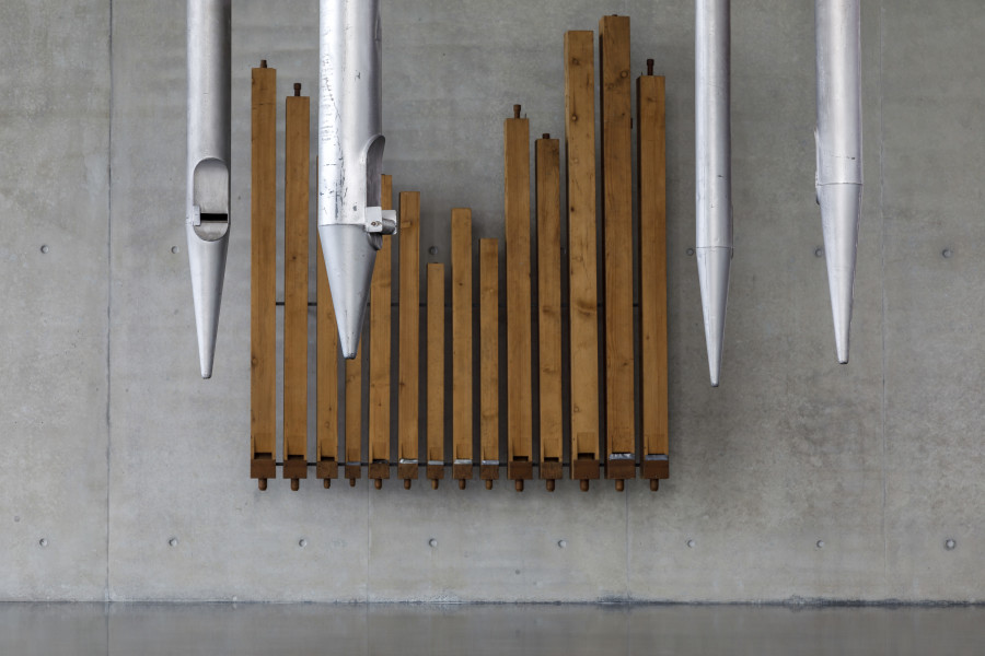 Valie Export, Oh Lord, Don't Let Them Drop That Atomic Bomb on Me, 2023, Installation view ground floor Kunsthaus Bregenz. Photo: Markus Tretter. Courtesy of the artist © Kunsthaus Bregenz, VALIE EXPORT / Bildrecht, Wien 2023
