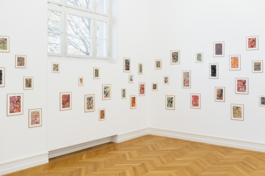 Jean-Frédéric Schnyder, Billige Bilder, 2000–2019, Ölfarbe auf Textil, Karton, 162 Stück / Oil on textile, cardboard, 162 pieces. Courtesy Galerie Eva Presenhuber Zürich / New York. Photo: Gunnar Meier