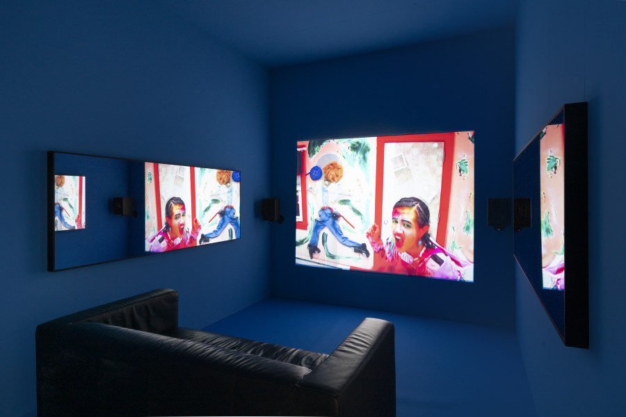 Ryan Trecartin, I-Be Area, 2007, Exhibition view Burning Down the House: Rethinking Family, Kunstmuseum St. Gallen, June 1 to September 8, 2024 © Kunstmuseum St. Gallen, photo: Sebastian Stadler