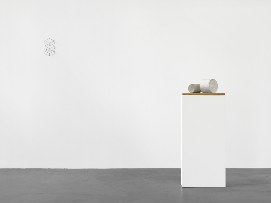 Installation view, Markus Raetz, Strangers & Lovers, Galerie Francesca Pia, 2025. Photo: Cedric Mussano