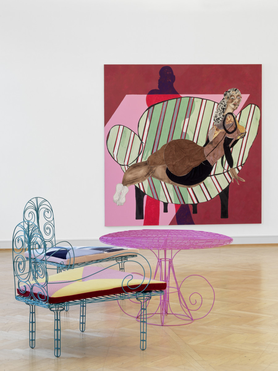 Tschabalala Self, Inside Out, Installation view, 2023, Kunstmuseum St.Gallen, Photo: Stefan Altenburger.