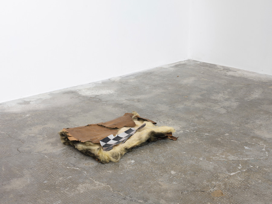 Hélène Janicot, Untitled, 2025, insulation foam, photograph on bark, 45 × 35cm. © Sebastien Verdon