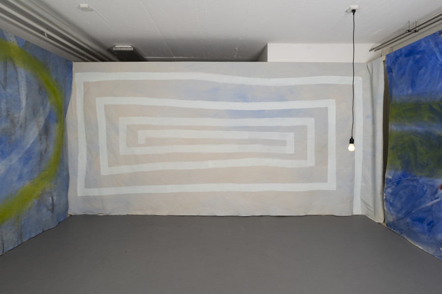 Light Sleeper, 2022, Acrylic and pigment on canvas, 215 × 240 cm / 84.65 × 94.49 in