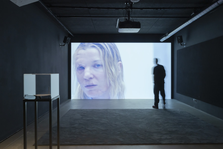 Dorota Gawęda and Eglė Kulbokaitė, Spit and Image 1, 2025, and Planchette, 2025, «New Rituals [for the End of the World]», 2026, HEK, photo: Franz Wamhof