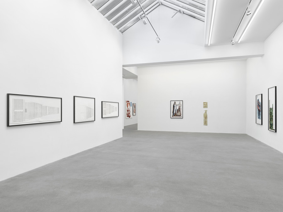 Installation view, Matias Faldbakken, Abstracts and Pewter Abstracts, Galerie Eva Presenhuber, Waldmannstrasse, Zurich, 2025. © Matias Faldbakken. Courtesy the artist and Galerie Eva Presenhuber, Zurich / Vienna. Photo: Stefan Altenburger Photography, Zürich
