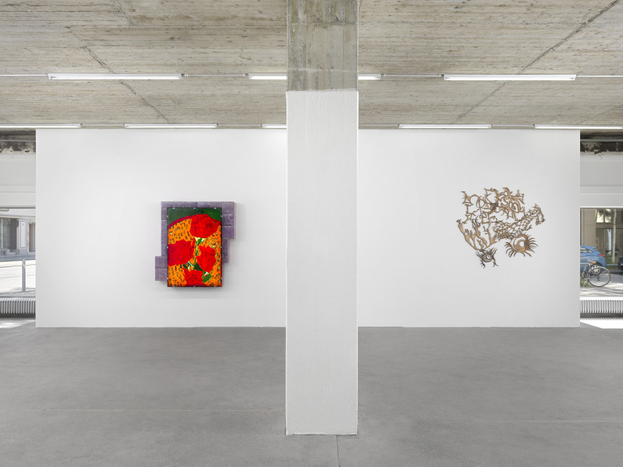 Installation view, Ida Ekblad, Septic Sun, Karma International, Zurich, 2025. Photo: Annik Wetter