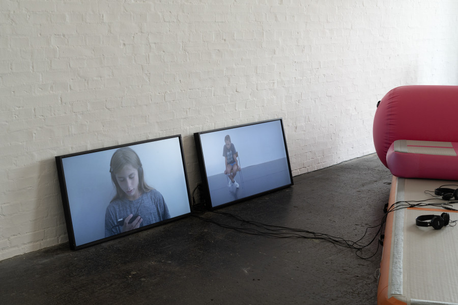 Alexandra Bachzetsis, An Ideal for Living, 2018; Catapult, 2018. Photo: Kunst Halle Sankt Gallen, E. Sommer. Courtesy: the artist. Courtesy: Experimenter, Karma International, kurimanzutto, Meyer Riegger.