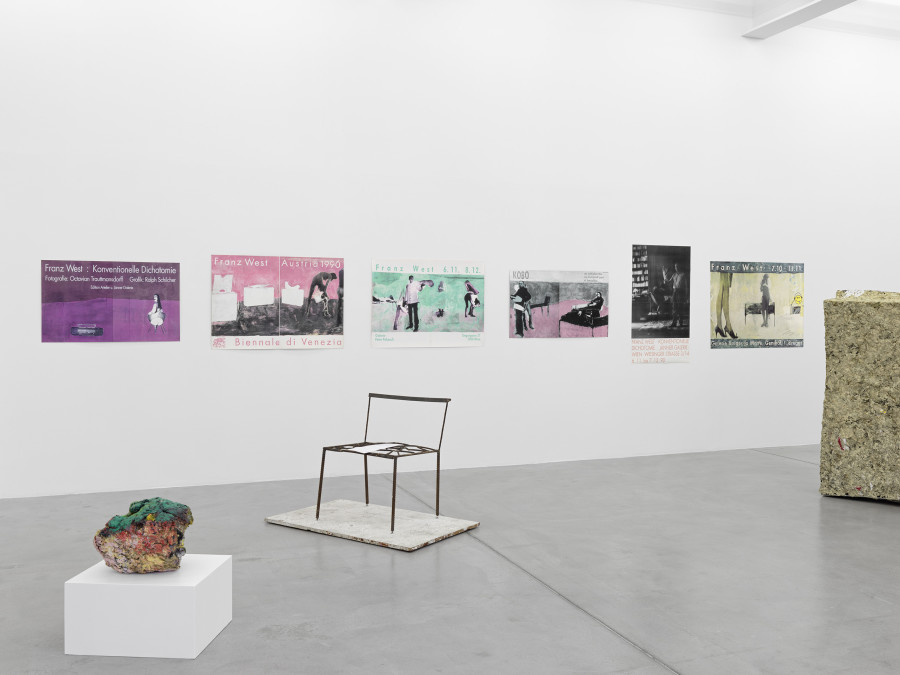 Installation view, Franz West, Die frühen Werke / Early Works, Galerie Eva Presenhuber, Maag Areal, Zurich, 2025. © Archiv Franz West © Estate Franz West. Courtesy the artist and Galerie Eva Presenhuber, Zurich / Vienna. Photo: Stefan Altenburger Photography, Zürich