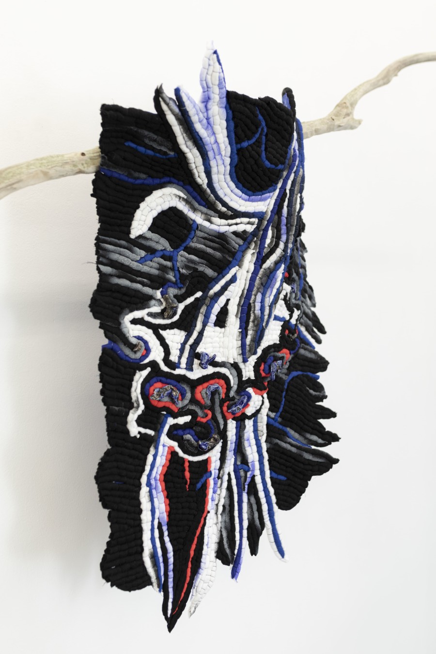 There Was a Storm / Organic Soul I. Spray Paint, Fabric, Glaced Ceramic 53 x 98 x 17 cm, Markéta Jachimova, MY HANDS, KALI Gallery, Installation view, 2022