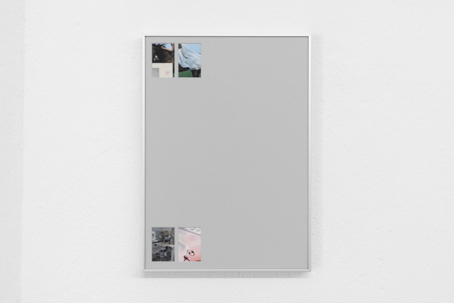 Gaia Del Santo, amor vacui of meaning 1, 2024, Magazine cutouts, screen print on passepartout, framed 42 × 29.7cm. Photo Credits: marytwo