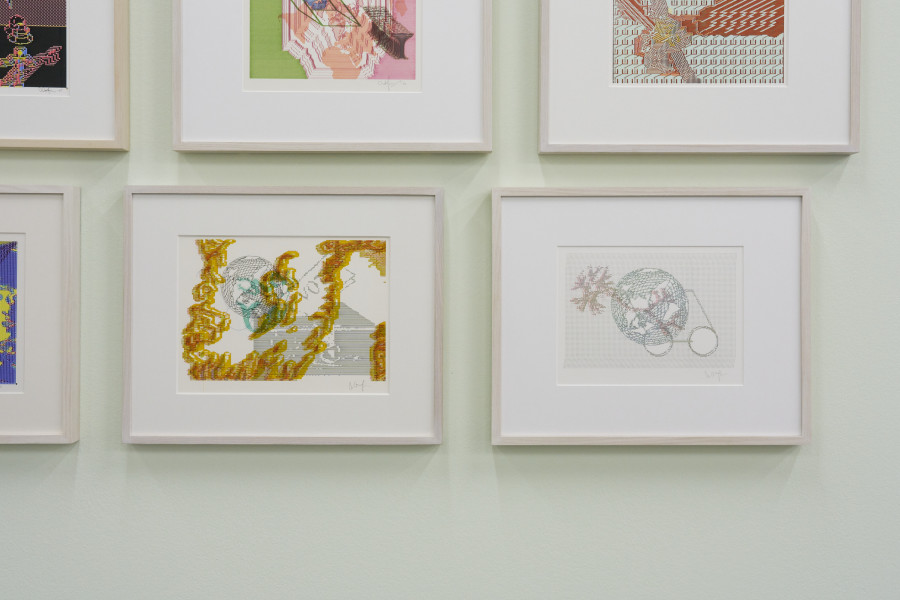 Installation view, Charlotte Johannesson, Vote?, 1981-1986 ; A Note in Space, 1981-1986, Kunsthalle Friart Fribourg, 2023. Photo : Guillaume Python. Courtesy of the artist and Kunsthalle Friart Fribourg