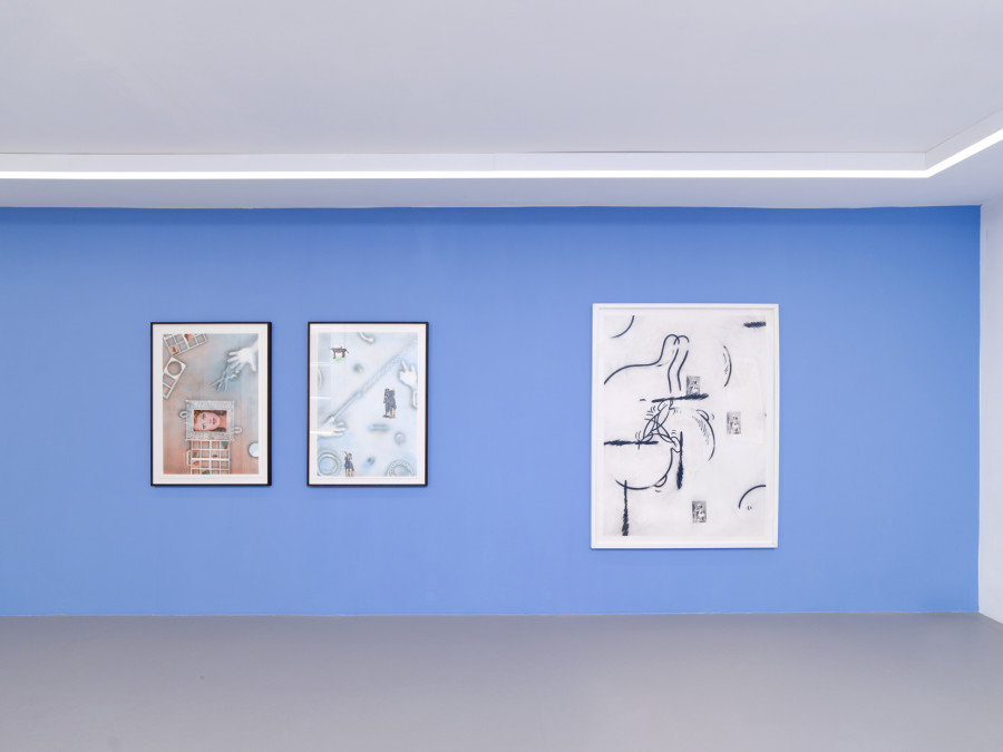 Hippolyte Hentgen, vue de l’exposition « Chambre à deux lits » à la Villa du Parc - centre d’art contemporain - Aurélien Mole, 2025