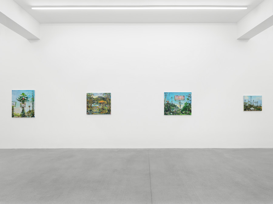 Installation view, Verne Dawson, Fête Galante, Galerie Eva Presenhuber, Zurich, Waldmannstrasse, 2023 © Verne Dawson Courtesy the artist and Galerie Eva Presenhuber, Zurich / New York / Vienna Photo: Stefan Altenburger Photography, Zürich