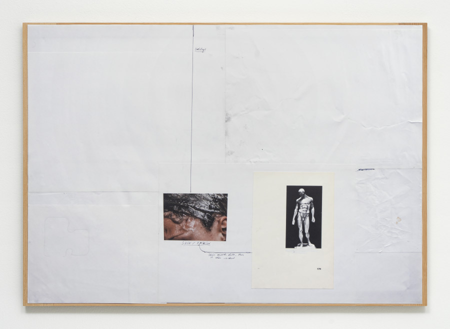 Philipp Simon, Board G, 2021, Paper, Veneer and Foil on Wood / Photo: CE / Courtesy: the Artist and Kirchgasse Gallery