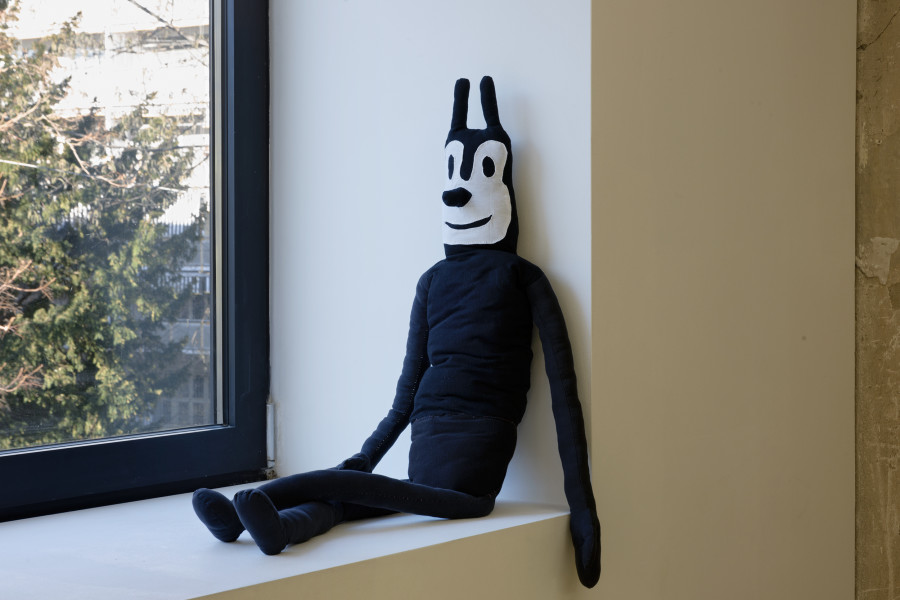 Lionne Saluz, Krazy, 2024, stuffed doll, 110 x 30 x 15 cm. Photography: Gina Folly / all images copyright and courtesy of the artist and For, Basel