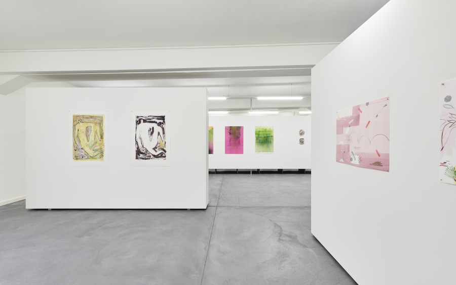 Installation view, monotypes shift, Part II, Edition VFO, 2023-2024. Photo credit: Bernhard Strauss