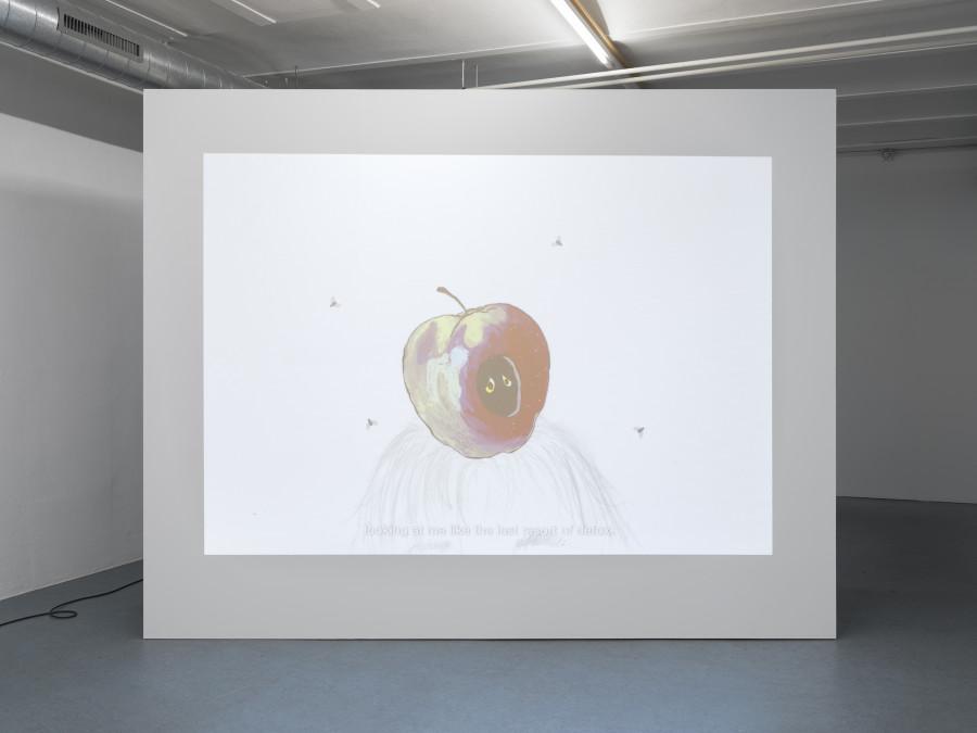 Simon Pellegrini, Candy, 2026, Two channel video installation, 1.414:1 (colour, sound), 08:00’. Photo credits: Julian Blum