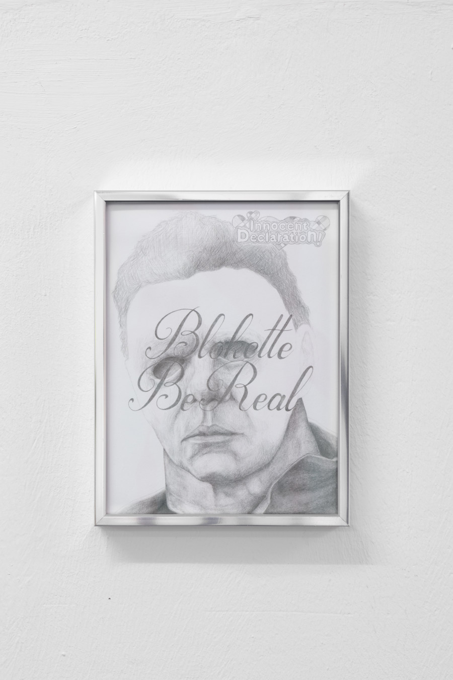 Gaia Del Santo, ‘Pygmalion’, 2022, Pencil on paper, aluminium frame, Installation view at Last Tango, Zurich, 2023, photo by Luca Klett