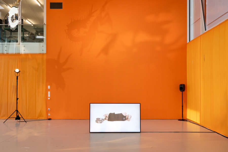 Derek Tumala, Forever Burning, 2025, Installation view Eyes Melted Gold. Natunaw na ginto ang mga mata, der TANK, Institute Art Gender Nature HGK Basel FHNW, 2025, photo: Finn Curry