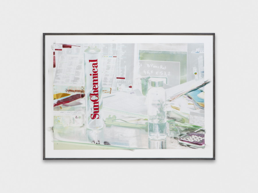 Jean-Vincent Simonet, Sun chemical (heirloom), 2022, Inkjet print on plastic foil, fingertips intervention, handmade lead frame, anti-reflective glass, 31 × 42cm. Photography: Philipp Rupp / Julien Gremaud. Courtesy of Sentiment and the artist