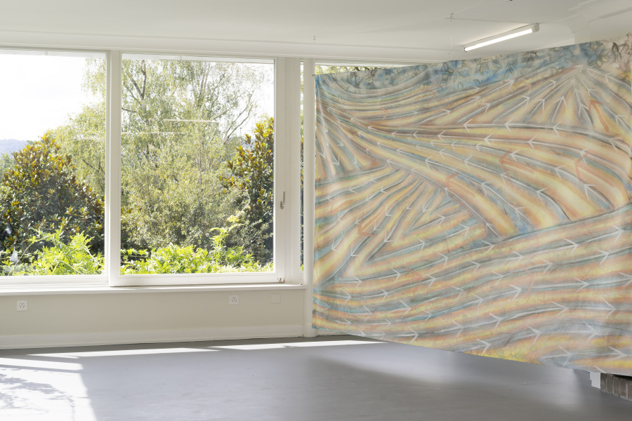 Exhibition view, Mathilde Rosier, Above you only the Flowers, suns.works, 2024. ©2024 suns.works and the artist. Photography: Claude Barrault