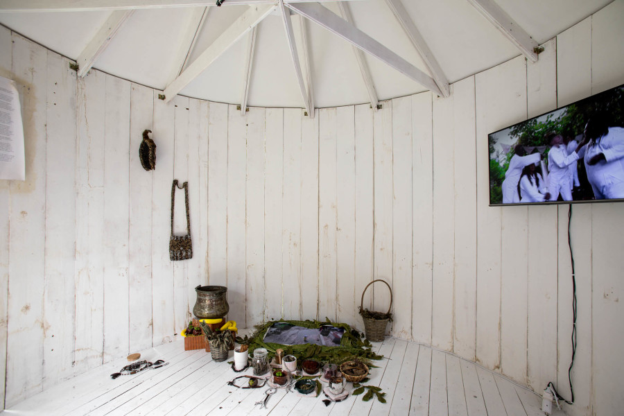 Installation view, Bobogwani Nde Solo, Installation by Rencontres Plurielles, SALTS, 2024.