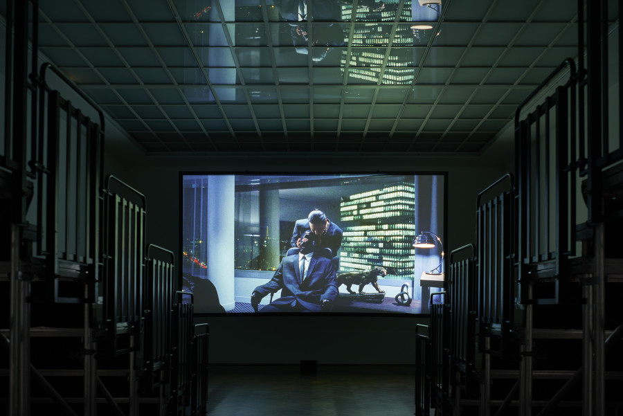 Valentin Noujaïm, La Défense Volume III – Demons to Diamonds, 2025, installation view, in: Valentin Noujaïm, PANTHEON, Kunsthalle Basel, 2025, photo: Philipp Hänger / Kunsthalle Basel