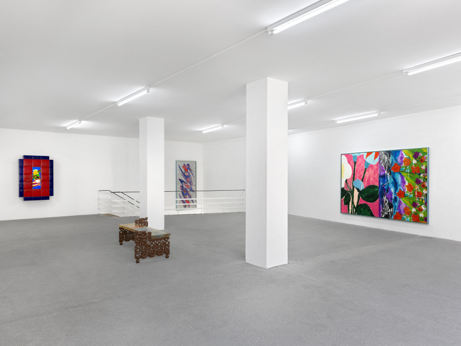 Installation view, Ida Ekblad, Septic Sun, Karma International, Zurich, 2025. Photo: Annik Wetter