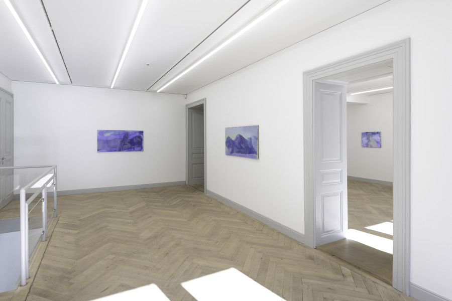 Installation view, Simon Martin, 13 images par seconde, 2023, Galerie Peter Kilchmann