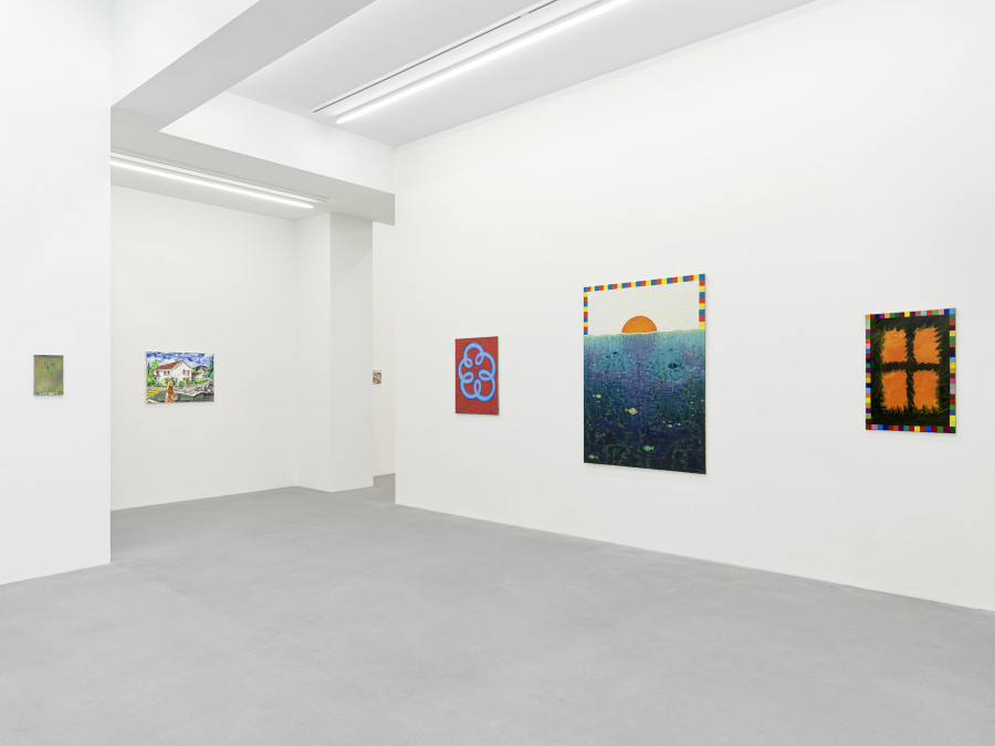 Installation view, Jean-Frédéric Schnyder, ŒL AUF LEINWAND, Galerie Eva Presenhuber, Zurich, Waldmannstrasse, 2024. © Jean-Frédéric Schnyder. Courtesy the artist and Galerie Eva Presenhuber, Zurich / Vienna. Photo: Stefan Altenburger Photography, Zürich