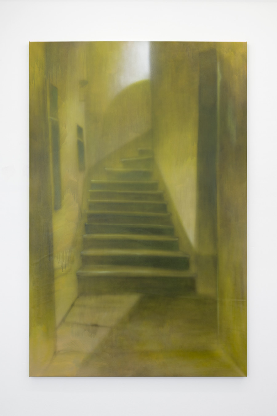 Will Sheldon, Untitled (Yellow), 2022, Airbrushed acrylic on canvas, 216 × 140 cm. Courtesy: Weiss Falk and the Artist. Photo: Gina Folly