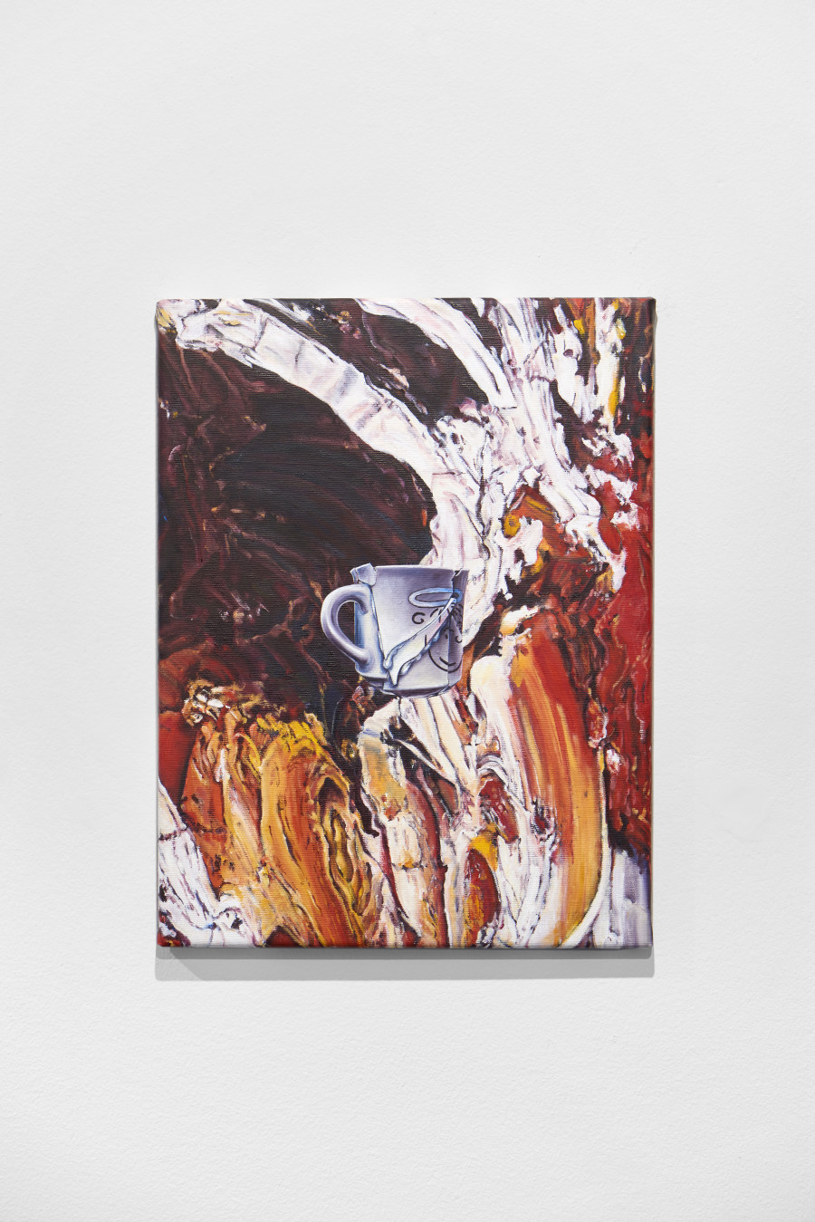 Mathieu Dafflon, Aline's mug, 2022. Oil on canvas, 42 x 32 cm, (Ref. DAF010220). Photo: by Philipp Hänger