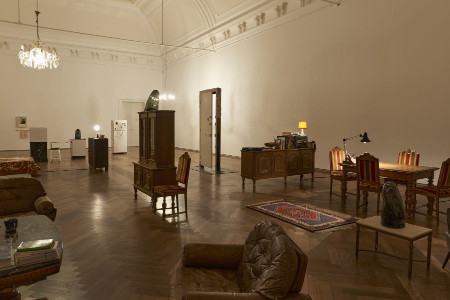 Installation view, Lydia Ourahmane, Barzakh, Kunsthalle Basel, 2021. Photo: Philipp Hänger / Kunsthalle Basel
